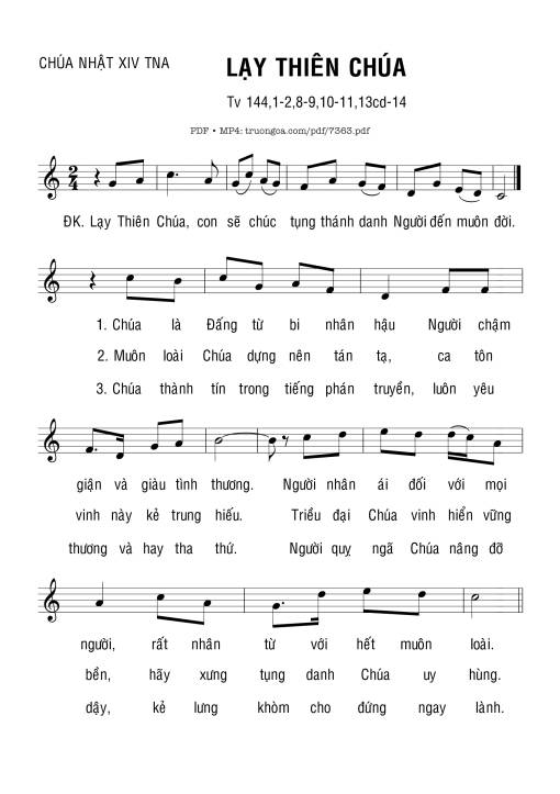 Lạy Thiên Chúa (Thánh Vịnh 144)