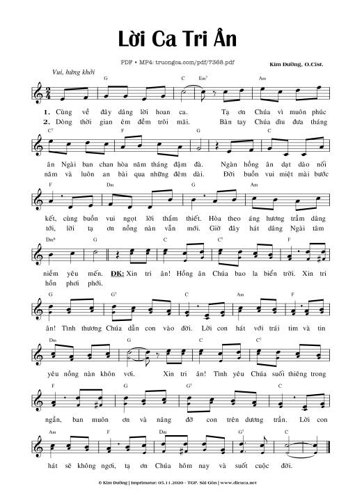 Lời Ca Tri ân - Kim Đường