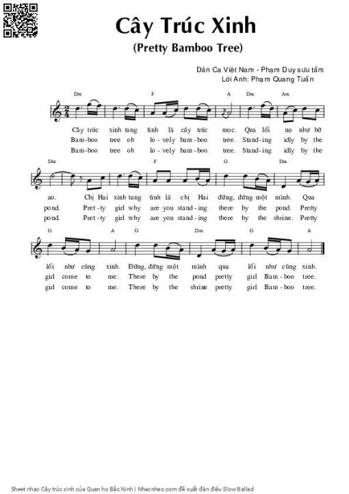 Sheet PDF of Cây trúc xinh
