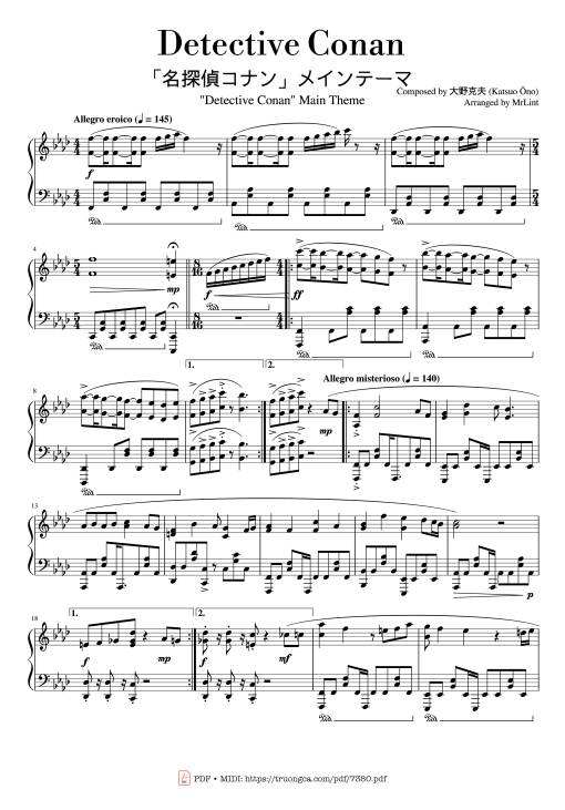 Detective Conan Main Theme Piano