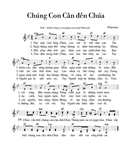 Sheet PDF of Chúng Con Cần đến Chúa