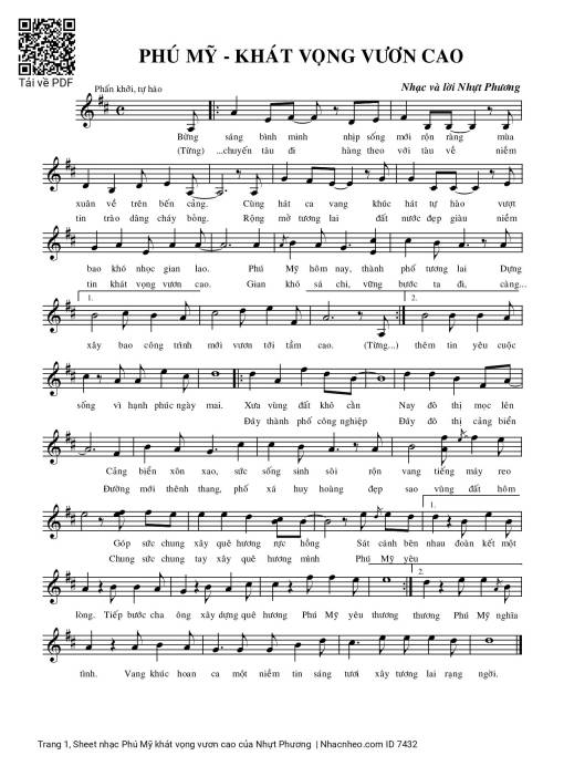 Sheet PDF of Phú Mỹ khát vọng vươn cao