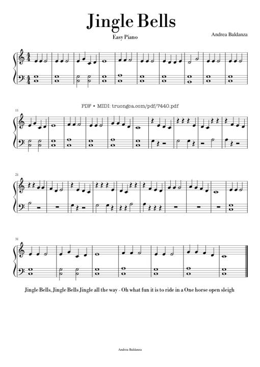 Jingle Bells Piano EASY