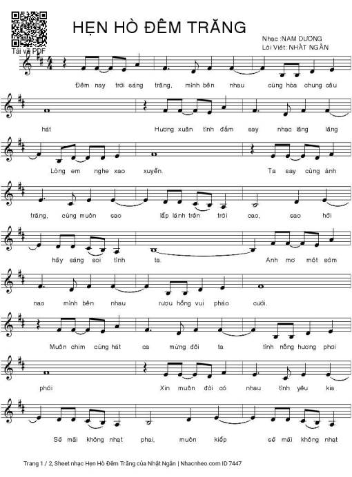 Sheet PDF of Hẹn Hò Đêm Trăng