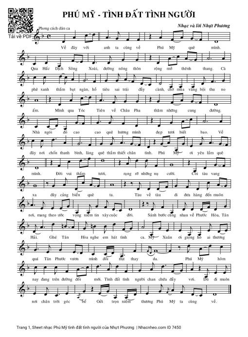 Sheet PDF of Phú Mỹ tình đất tình người
