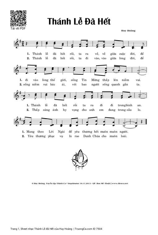Sheet PDF of Thánh Lễ đã Hết