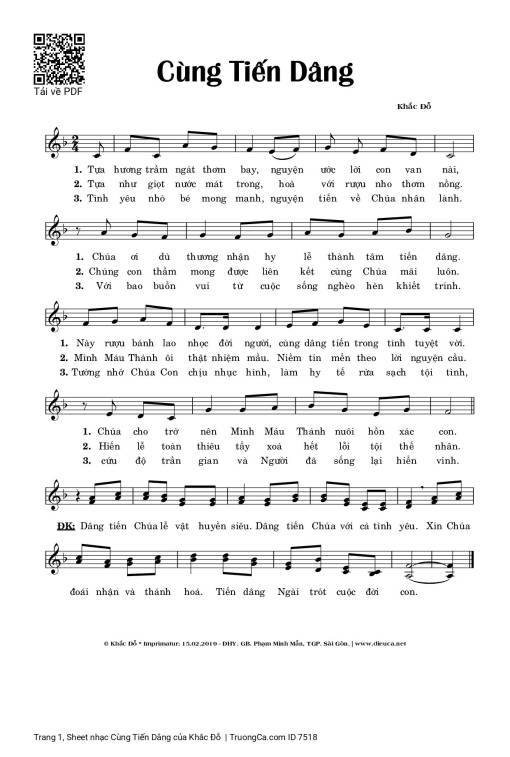 Sheet PDF of Cùng Tiến Dâng