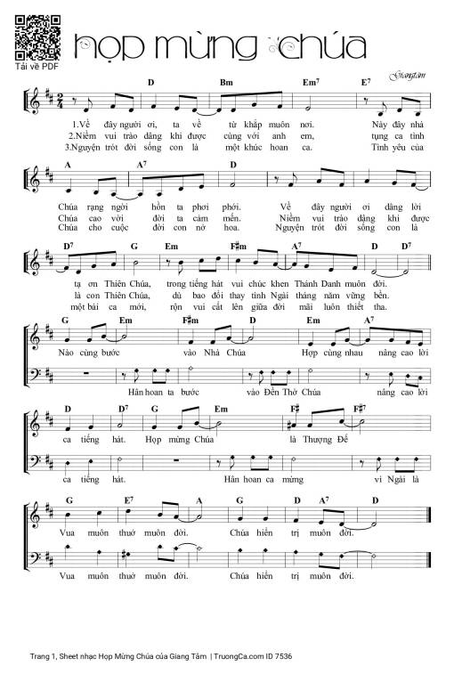 Sheet PDF of Họp Mừng Chúa