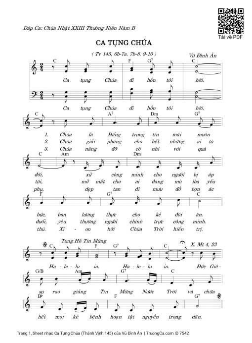 Ca Tụng Chúa (Thánh Vịnh 145)