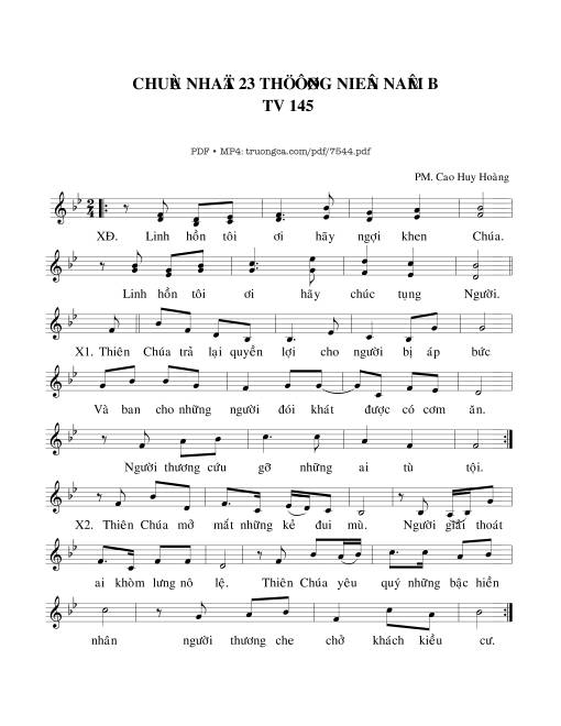 Chúa Nhật 23b Thường Niên (Thánh Vịnh 145)