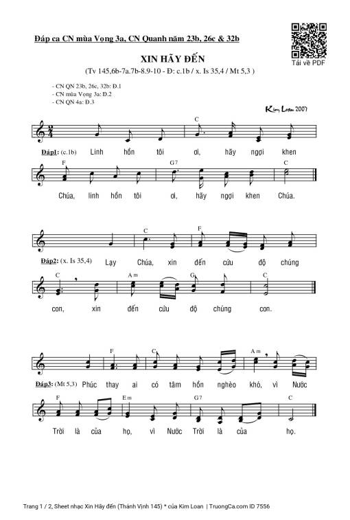 Xin Hãy đến (Thánh Vịnh 145) *