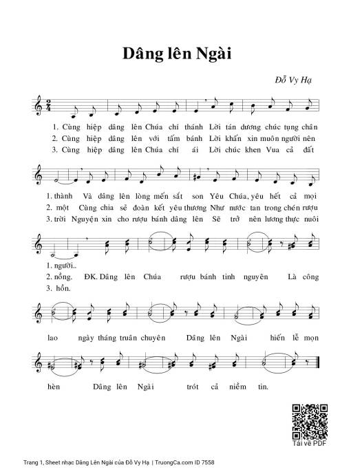 Sheet PDF of Dâng Lên Ngài