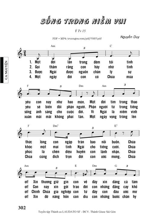 Sheet PDF of Sống Trong Niềm Vui