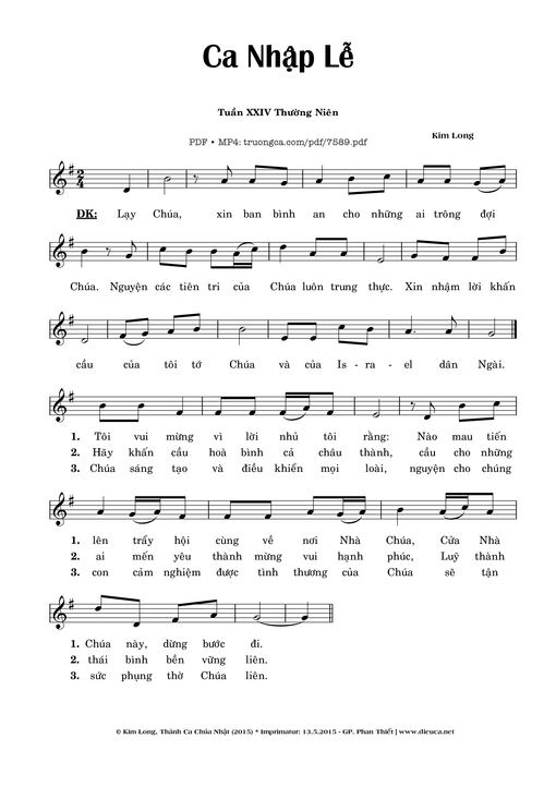 Ca Nhập Lễ 24 Thường Niên