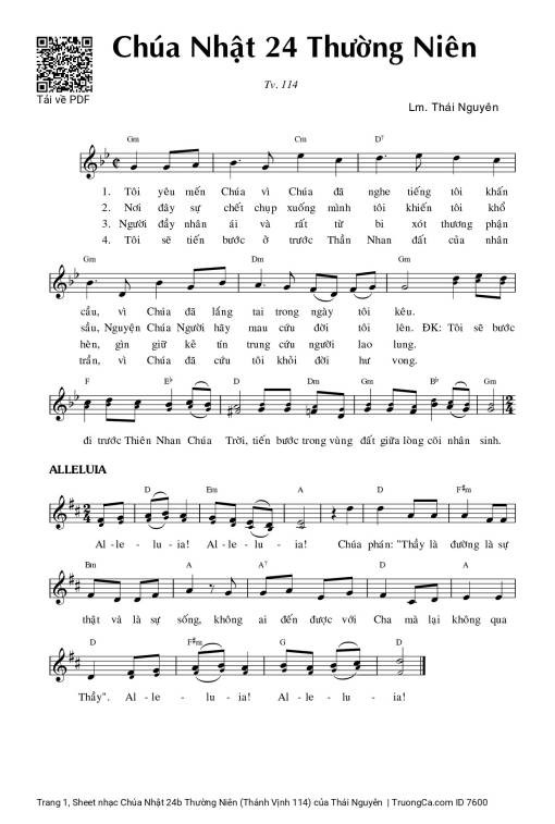 Thánh Vịnh 114, Chúa Nhật 24b