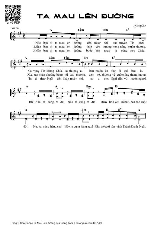 Sheet PDF of Ta Mau Lên đường