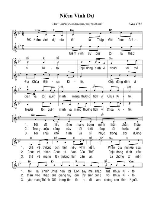 Sheet PDF of Niềm Vinh Dự 1 (gl. 6)