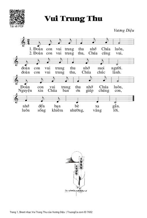 Sheet PDF of Vui Trung Thu - Vương Diệu