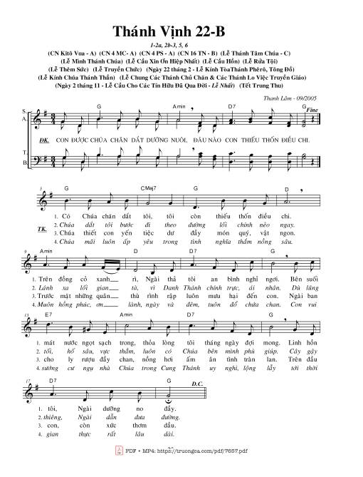 Sheet PDF of Tết Trung Thu (Thánh Vịnh 22)