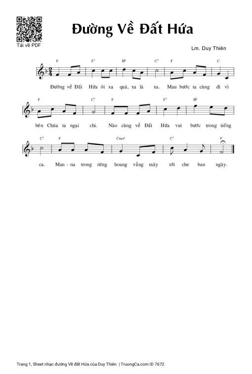 Sheet PDF of đường Về đất Hứa