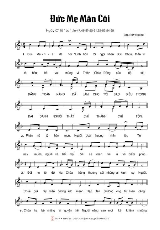 Sheet PDF of đức Mẹ Mân Côi 07.10 (lc. 1)
