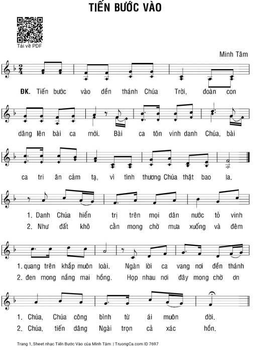 Sheet PDF of Tiến Bước Vào