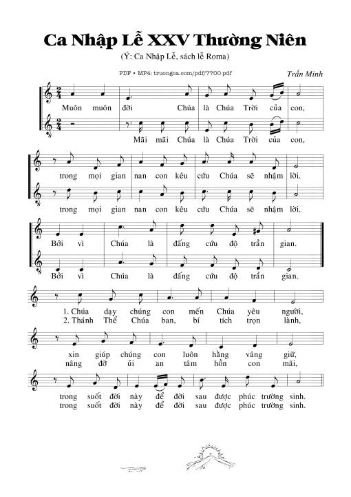 Ca Nhập Lễ 25 Thường Niên *