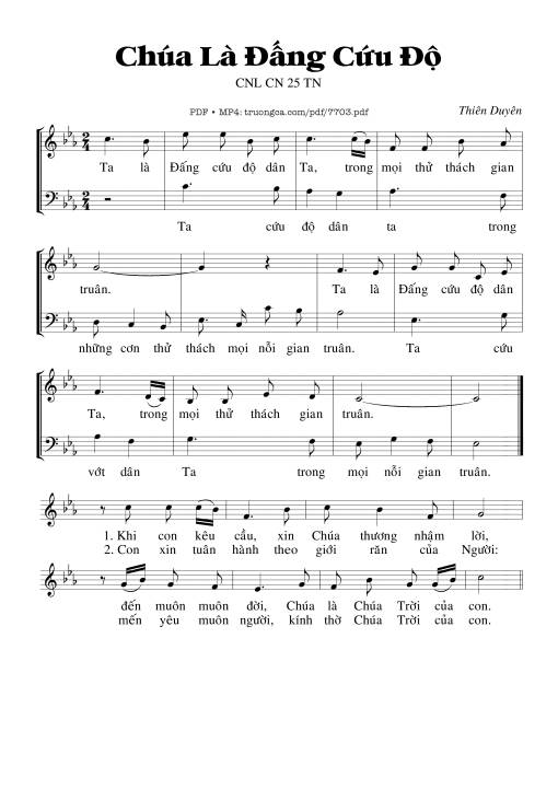 Sheet PDF of Chúa Là đấng Cứu độ