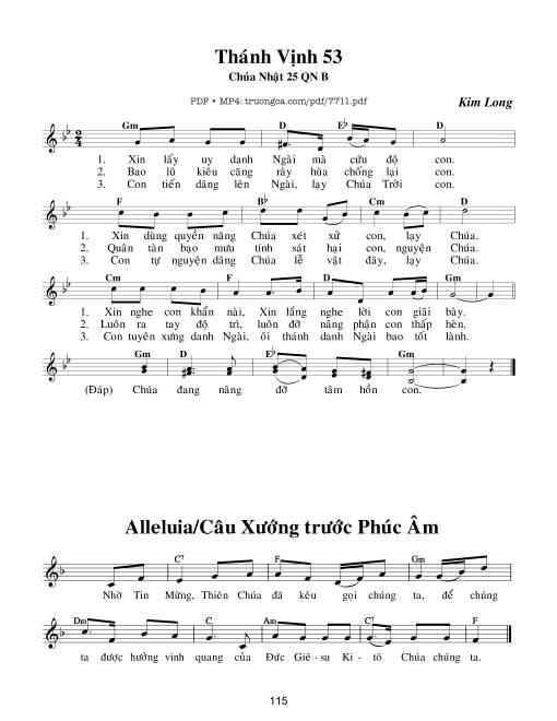 Sheet PDF of Chúa Nhật 25b Thường Niên (Thánh Vịnh 53) 