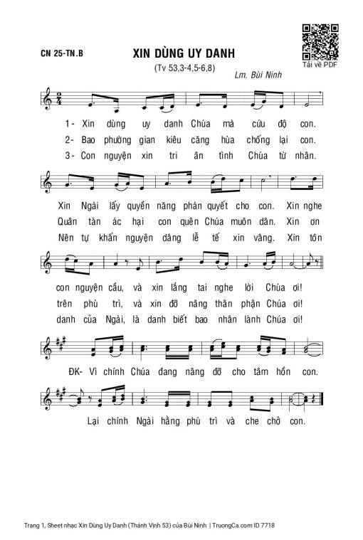 Xin Dùng Uy Danh (Thánh Vịnh 53)