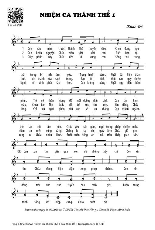 Nhiệm Ca Thánh Thể 1