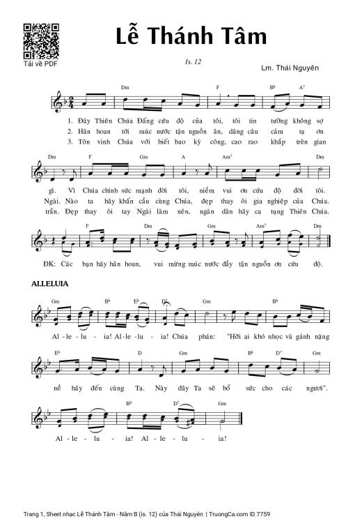 Sheet PDF of Lễ Thánh Tâm - Năm B (is. 12)