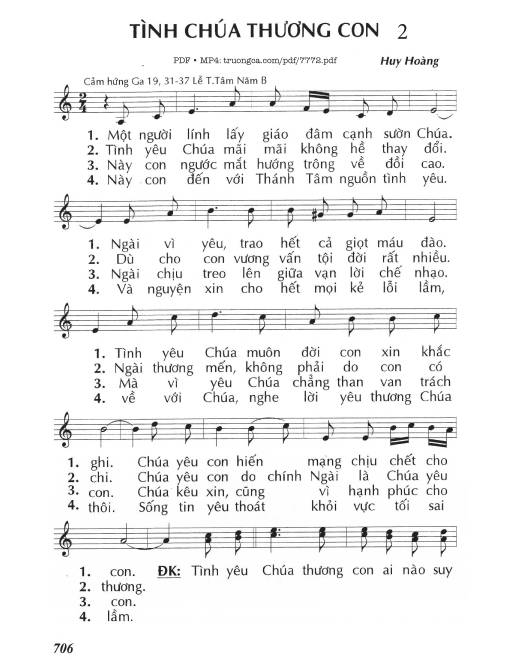 Sheet PDF of Tình Chúa Thương Con (Lễ Thánh Tâm)