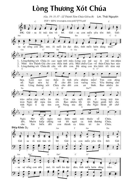 Sheet PDF of Lòng Thương Xót Chúa (ga. 19)