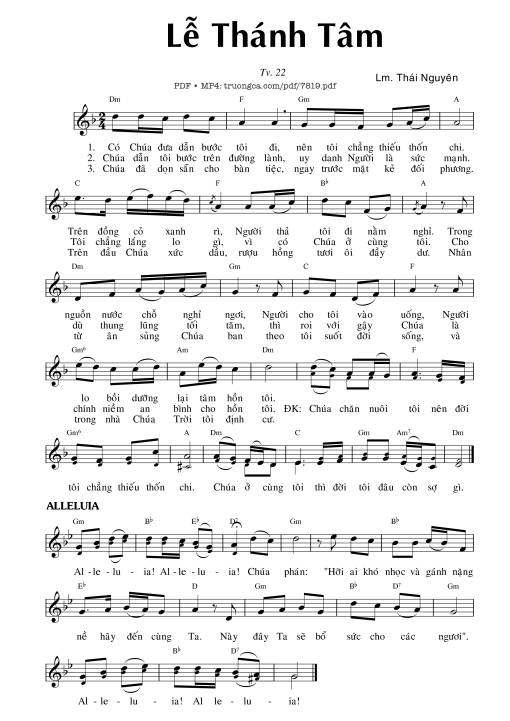 Sheet PDF of Lễ Thánh Tâm - Năm C (Thánh Vịnh 22)