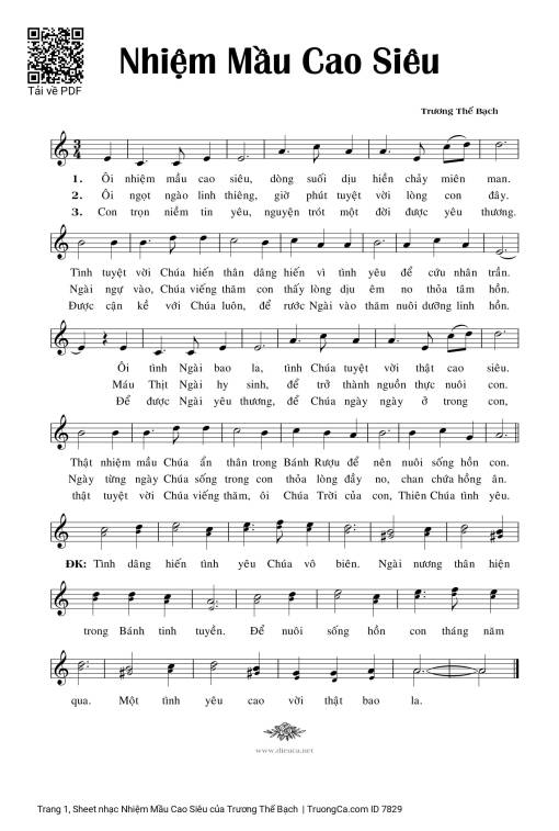 Sheet PDF of Nhiệm Mầu Cao Siêu