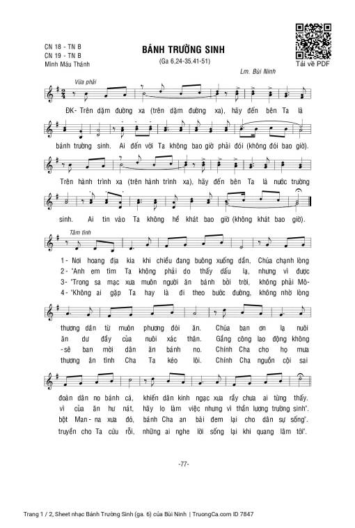 Sheet PDF of Bánh Trường Sinh (ga. 6)