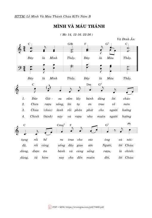 Mình Và Máu Thánh (mc. 14)