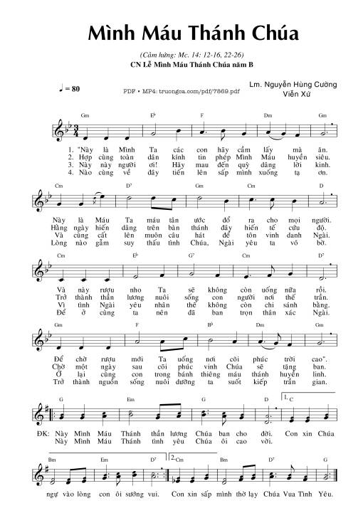 Mình Máu Thánh Chúa (mc. 14)