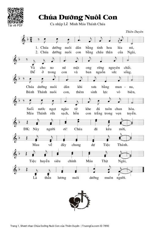 Sheet PDF of Chúa Dưỡng Nuôi Con