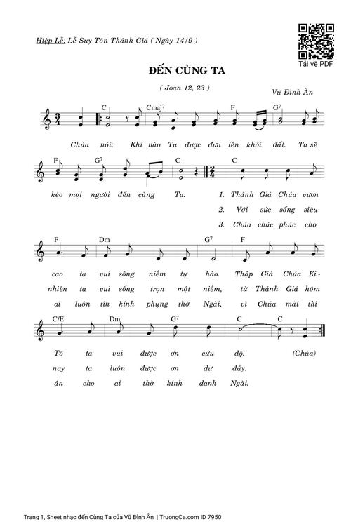 Sheet PDF of đến Cùng Ta