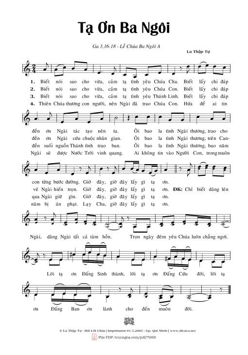 Tạ ơn Ba Ngôi (Năm A)