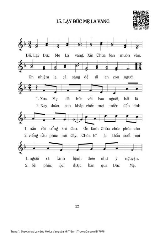 Sheet PDF of Lạy đức Mẹ La Vang