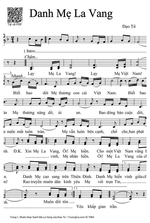 Danh Mẹ La Vang - Đạo Tử