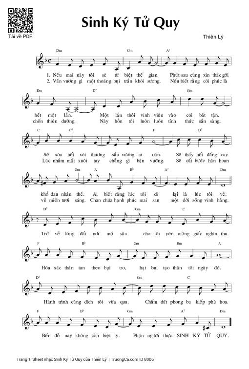 Sinh Ký Tử Quy - Thiên Lý