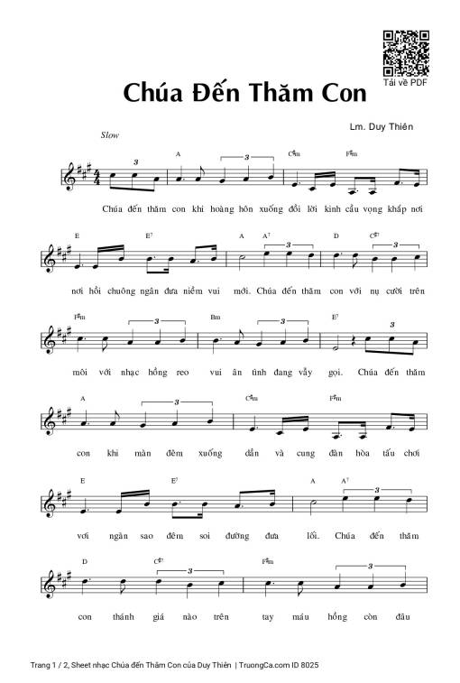Sheet PDF of Chúa đến Thăm Con