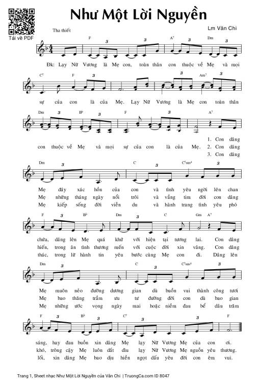 Sheet PDF of Như Một Lời Nguyền