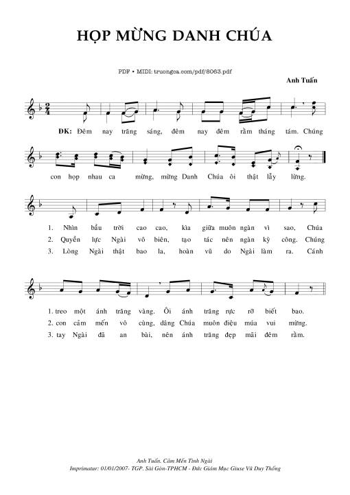 Sheet PDF of Họp Mừng Danh Chúa