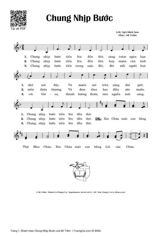 Sheet PDF of Chung Nhịp Bước