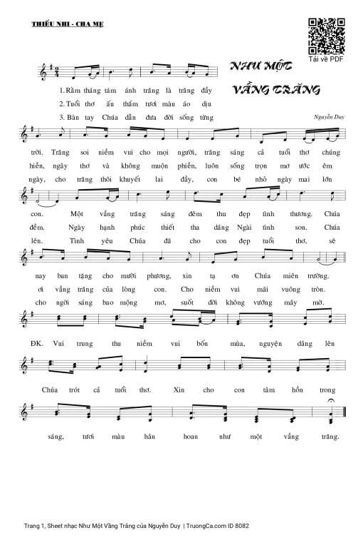 Sheet PDF of Như Một Vầng Trăng